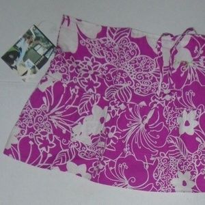 Vintage Rare Drawstring Floral Print Summer Fun Beach Cover-up Skirt